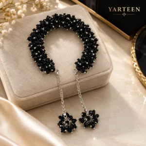 Black Crystal Beaded Premium Gajra